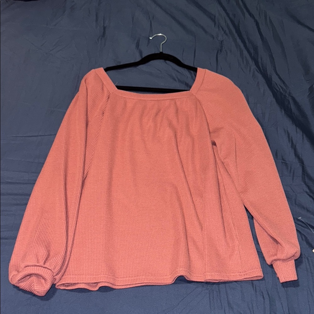 Chic Pink Square Neck Blouse